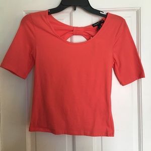 Brand New Coral bow back top
